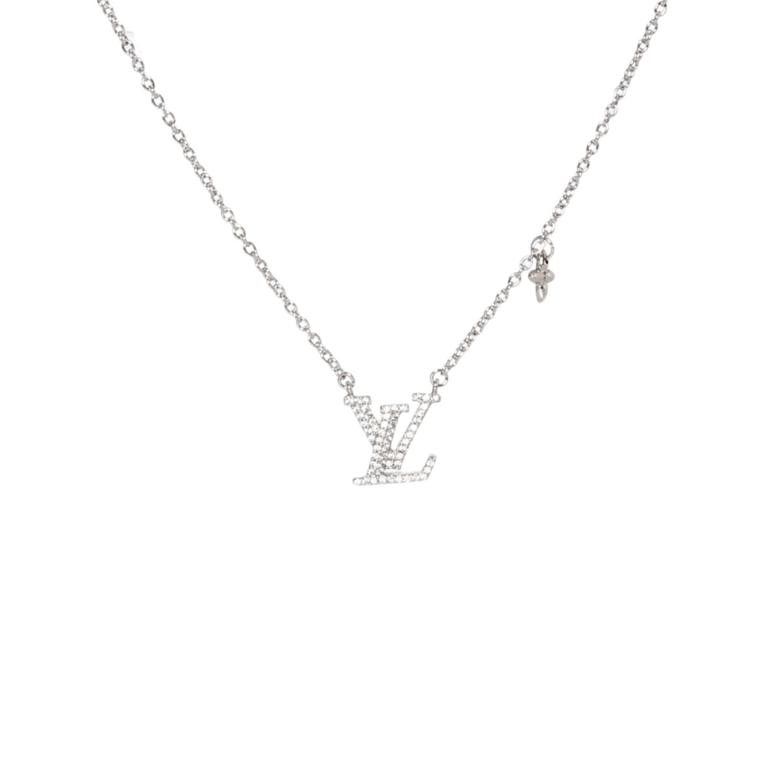 Louis Vuitton Gold & Silver Letter Necklaces Set